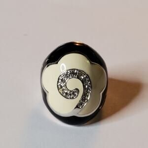 Lauren G Adams Size 8 Womens Vintage Estate Sterling Silver Enamel Ring 17g